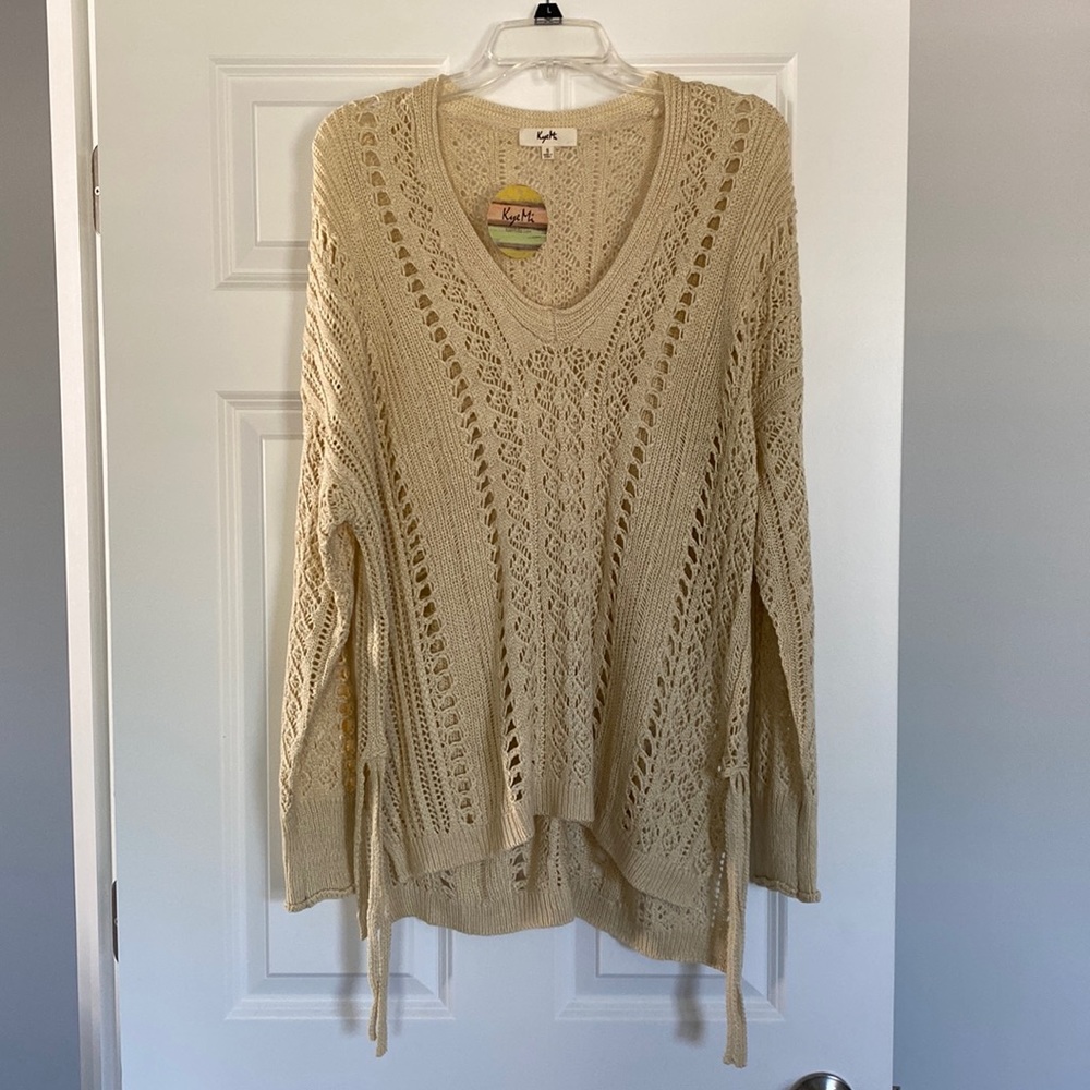Oversized Crocheted Look Sweater